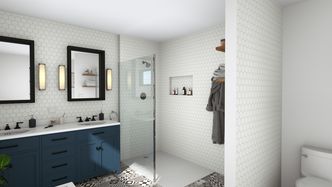 Cuarto de baño renderizado en 3D con Cedreo