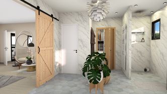 3D master bathroom rendering